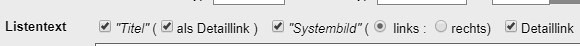 Listentext - Checkboxes