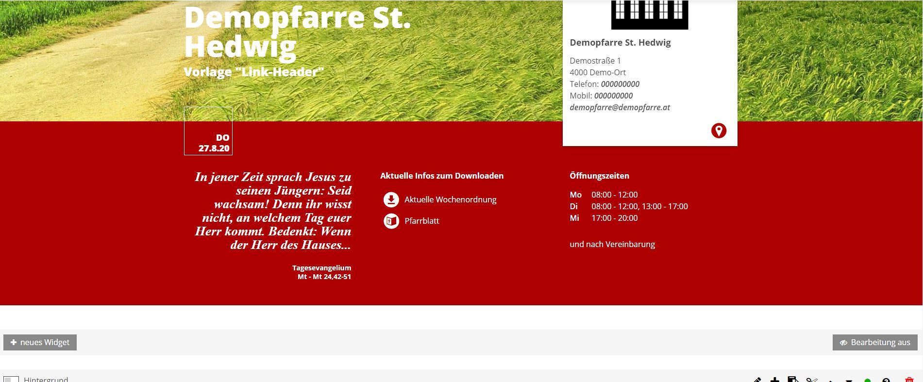 Vorlage Link-Header