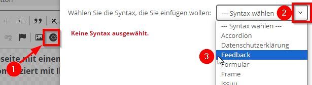 Feedback-Formular einfügen