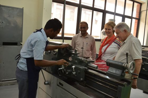 Josef Pühringer im Don Bosco Ausbildungszentrum Okhla in Delhi.